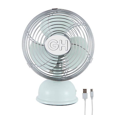 Good Housekeeping 5" Personal Retro USB Fan Breezewave finish 92513