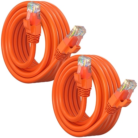 Maximm Cat6 Ethernet Cable 7ft 10Gbps 550MHz UTP, 2PK, Orange, 2PK CAT6CCA-7OR-2PK