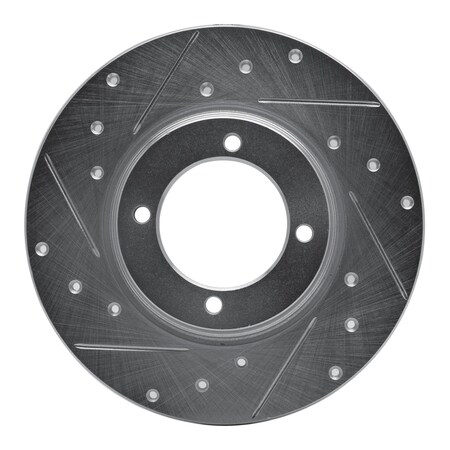 Dynamic Friction Co DFC Brake Rotor - Drilled and Slotted - Silver 631-80054L