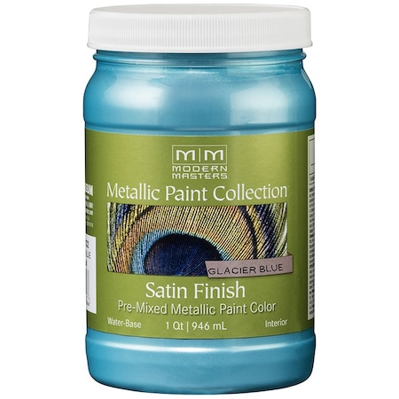 Metallic Paint Collection Satin Qt Modern Masters ME791 Glacier Blue Collection, Satin Water-Based Decorative ME79132