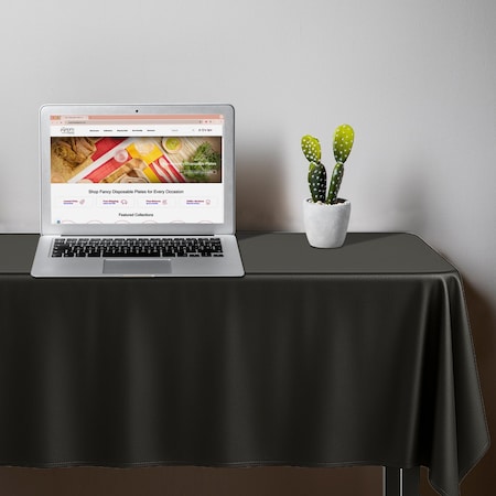 Smarty Had A Party 54 x 108 Black Rectangular Disposable Plastic Tablecloths 96 Tablecloths, 96PK 813270-BK-CASE