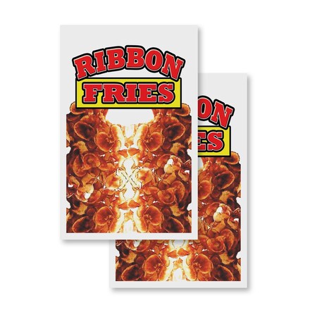 Signmission Ribbon Fries, Vinyl Decals Only 24 Inch x 36 Inch, Vinyl Decal, 2PK DSB-2436-2PACK-Ribbon Fries