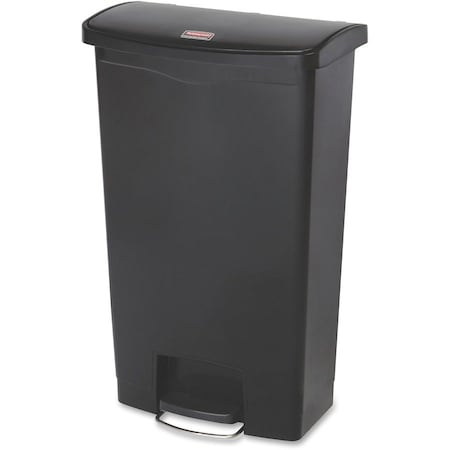 Rubbermaid Commercial Slim Jim Step-On 18 gal Rectangular Slim-Profile Plastic Can, Black, Foot Pedal, Plastic, 13 in 1883613