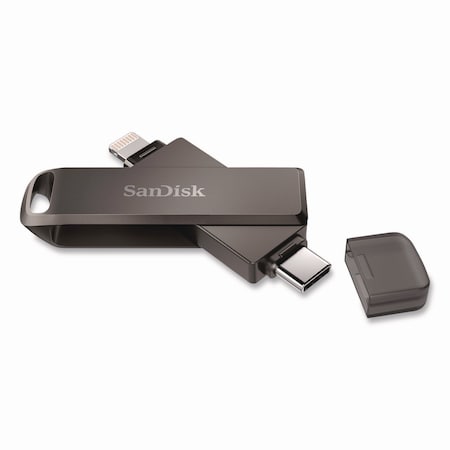 Sandisk Dual Phone USB 3.2 Type-C/Lightning Flash Drive, 256 GB, Black IX70N256GAG6NE