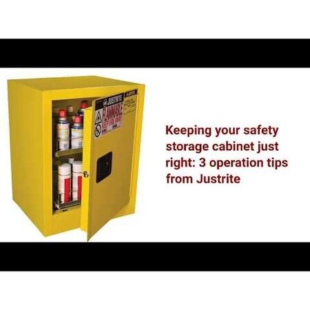 Justrite Under Fume Hood Cabinet, 1 Door, Silver,  882424