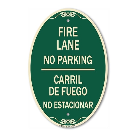 Signmission Fire Lane No Parking - Carril De Fuege No Est, 12 In X 18 In Architectural, Heavy Gauge Aluminum A-OV-G-1218-23981