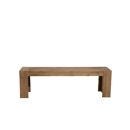Homeroots 58" Natural Distressed Solid Wood Dining Bench 524065