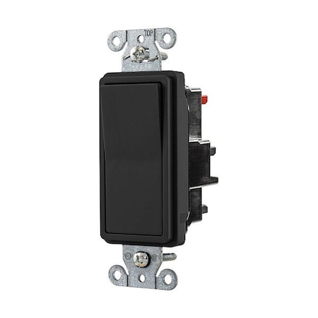 Hubbell Wall Switch, 1/2 hp, Rocker, 15 A, Black DS315STBK