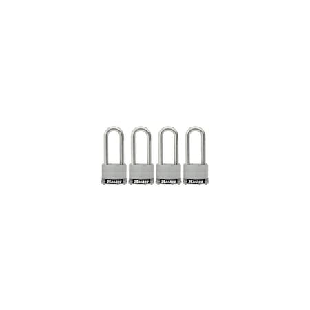 Master Lock Keyed Laminated Padlocks, Stainless Steel, 2-In., 2.5-In. Long Shackle, 4-Ct, 4PK 5SSQLJHC
