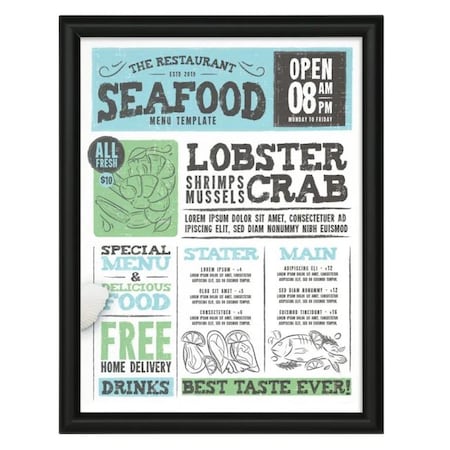 M&T Displays Snap Frame 8.5 in. X 11 in. Poster Size, 0.59 in. Black, Mitred Corner UCN155B081x2990