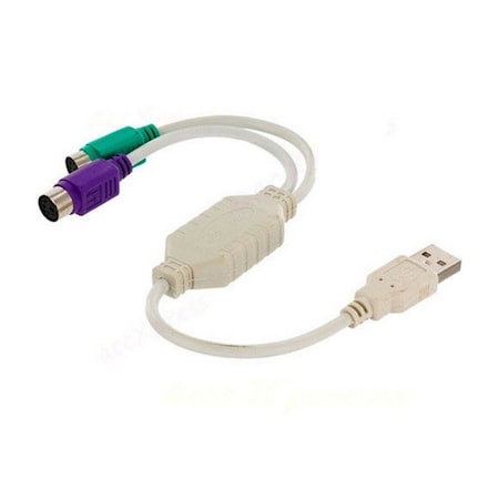 Sanoxy PS/2 Dual PS2 to USB 2.0 Converter Active Adapter Cable for Computer Mouse, Keyboard White SANOXY-VNDR-USB-PS2-adapter-W