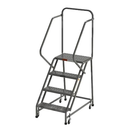 Ega Products 76" H Industrial Rolling Ladder (Square Tube), 4 Steps, 450 lb. Load Capacity L024