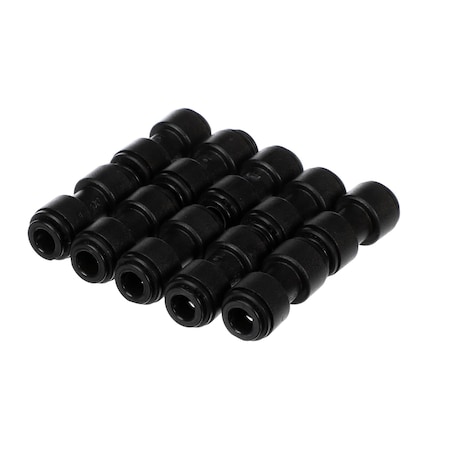 Unox Fitting Kit, Push to Connect, Straight, 8MM, Black, 10PK KEL1020A