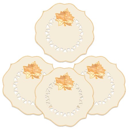 Heritage Lace 12 in. Harvest Sheer Round Doilies, Cream - Set of 4 HS-1200C-S