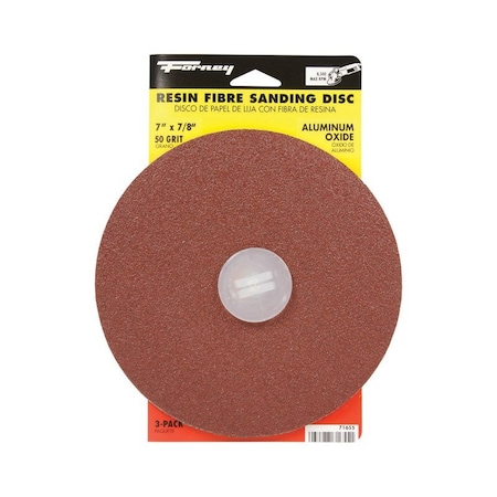 Forney SAND DISC 7 IN. 50 GRIT, 3PK 71655