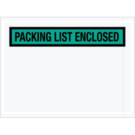 Zoro Select Packing List Envelopes, Green, PK1000 PL489