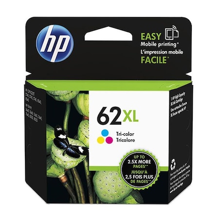 Hp 62XL High Yield Tri-Color Original Ink Cartridge, 415 Yield C2P07AN