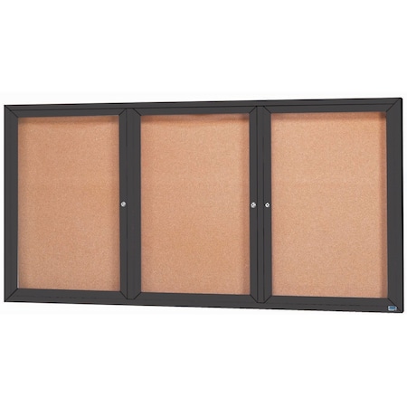 Aarco Illuminated Enclosed Bulletin Board w/ Bronze Anodized Al Frame, 48''Hx96''W DCC4896-3RIBA