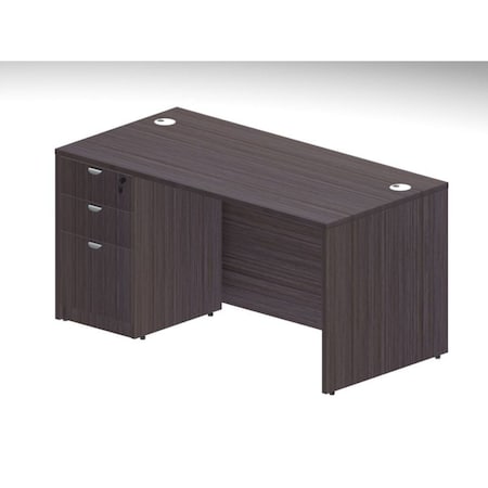 Boss Office Products BOSS 48" Desk with File Ped in Driftwood Finish Group104-DW