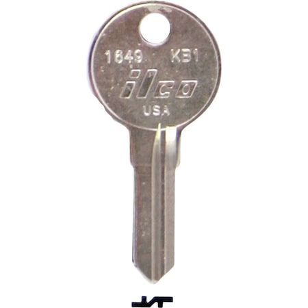 Kaba Ilco Kimball Nickel Plated File Cabinet Key KB1 / 1649, 10PK AL00000682