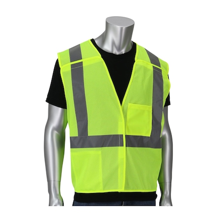 Pip ANSI Type R Class 2 Dual Sized Value Mesh Breakaway Vest 302-V205LY-2X/3X