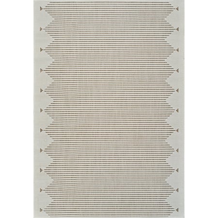 Homeroots 4' X 6' Beige And Brown Geometric Distressed Indoor Outdoor Area Rug 558760