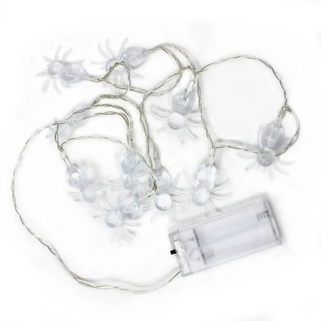 Elegani 10 LED Spider String Lights - Purple Glow Halloween Dcor - 3ft Clear Wire PH-SPDR-PPL
