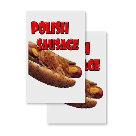 Signmission Polish Sausage, Vinyl Decals Only 24 Inch x 36 Inch, Vinyl Decal, 2PK DSB-2436-2PACK-Polish Sausage