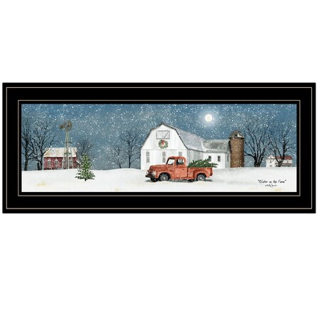 Homeroots Winter on The Farm 2 Black Framed Print Wall Art 404568