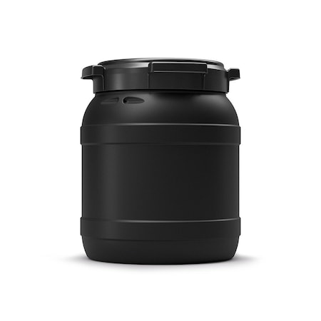 Curtec UV light safe Wide Neck Drum with lid, HDPE, 15L, black 7015-58-101