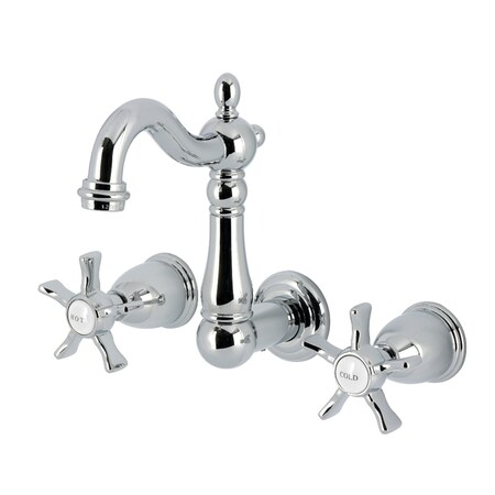 Kingston Brass Double-Handle Wall Mount Bathroom Faucet, Polished Chrome KS1221NX