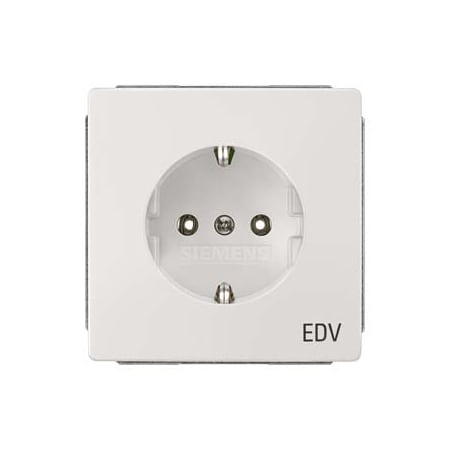 Siemens DELTA style, SCHUKO socket outlet 10/16 A 250 V with inscription EDV titanium 5UB1825