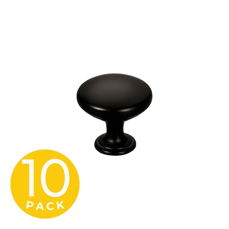 Sapphire Alpha Series 1 in. Modern Black Round Cabinet Hardware Knob, 10PK SP-1145-K-BK-10