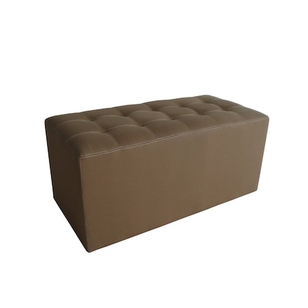 Homeroots 15in Tan Upholstered Faux Leather Bench 274816