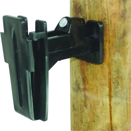 Field Guardian Wood Post 2 in. Polytape Nail on offset Insulator Black 102140
