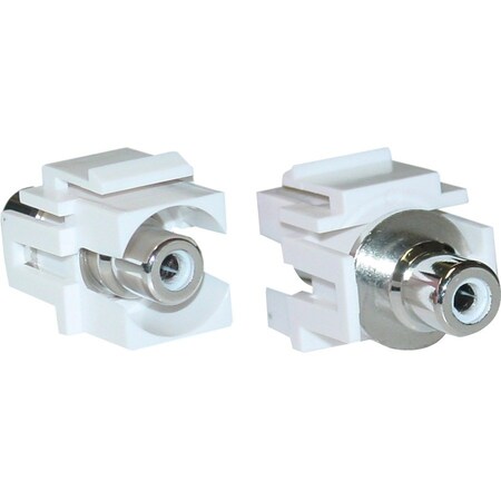 Cable Wholesale Keystone Insert, White, Recessed RCA Female Coupler (White RCA) 324-220WW