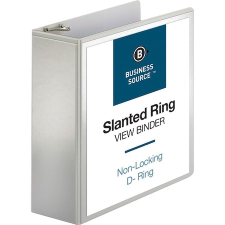 Business Source Ring Binder, White, Clear Sleeve BSN28444