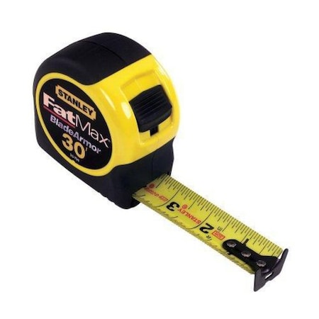 Stanley 30 ft FATMAX Classic Tape Measure, 1-1/4 in Blade, Stud Markings, ABS Plastic Case, Rubber Grip 33-730