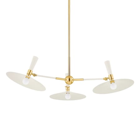 Mitzi Tali Roth X Milena 3 Light Chandelier 42 In. Aged Brass/Soft Cream H906803-AGB/SCR