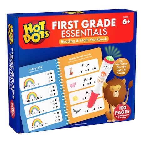 Educational Insights Hot Dots First Grade Essentials Reading & Math Workbook 2444