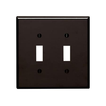 Leviton Switch Wallplate, Oversized, Gang 2, Brown 85109