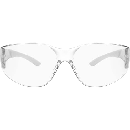 Ironwear Polycarbonate UV Safety Glasses with Comfort Grip Temple Tips, Clear, White 3575-C-W