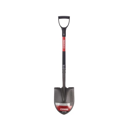 Radius Garden Premium D-Handle Round-Point Shovel, Steel Shaft RPS005