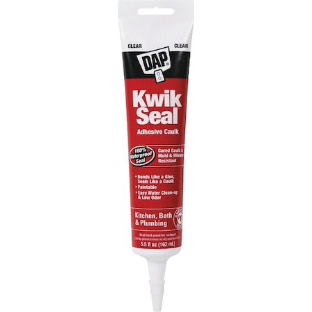 Dap Kwik Seal 5.5 Oz. Clear Kitchen & Bath Adhesive Caulk 7079818008