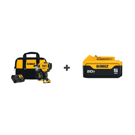 Dewalt Cordless Nailer Kit, 20.0V, Bonus Battery DCN45RND1/DCB205