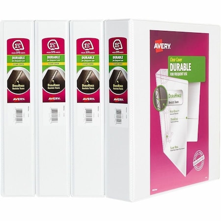 Avery Durable View 3 Ring Binders, 1.5 in, PK4 17576