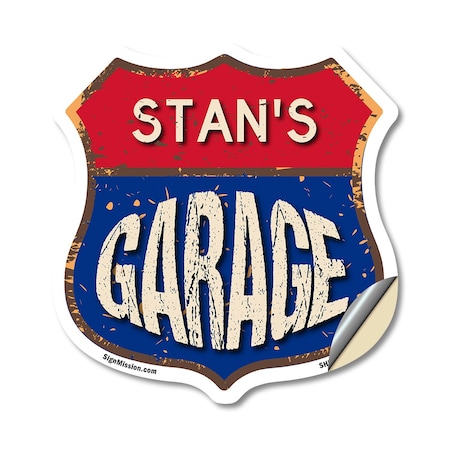 Signmission Stan's Garage, 12 Inch X 12 Inch, Vinyl Decal SHI-D-12-383-STAN