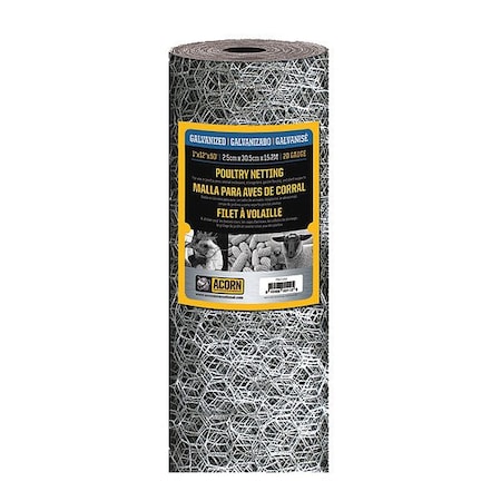 Acorn International Poultry Netting, 48" H, 150 ft. L, Steel PN248150