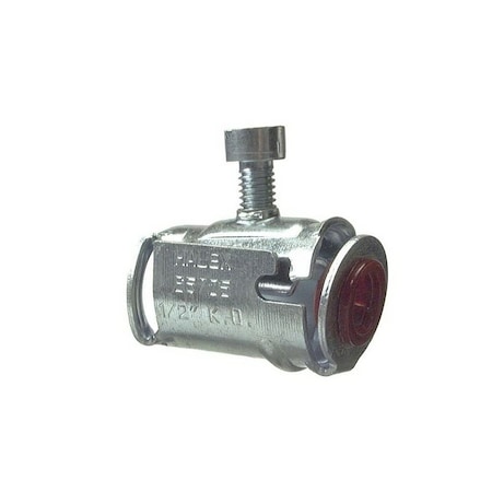 Halex Conduit Fitting Connector, 3/8 in, Snap-In, Steel, Red 26571