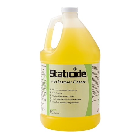 Acl Staticide Floor Cleaner, 1 gal, Unscented 4100-1
